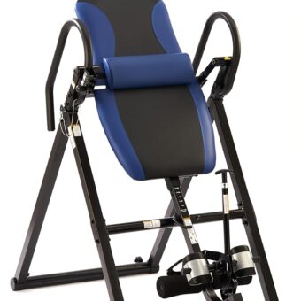 Deluxe Inversion Table with Ajustable Lumbar Pad and 300 lb Weight Capacity - Blue