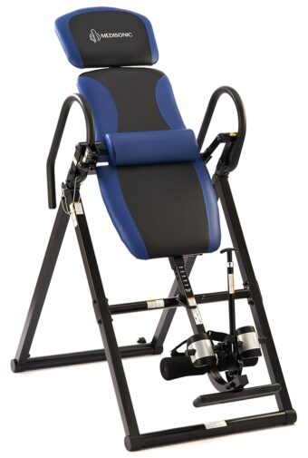 Deluxe Inversion Table with Ajustable Lumbar Pad and 300 lb Weight Capacity - Blue