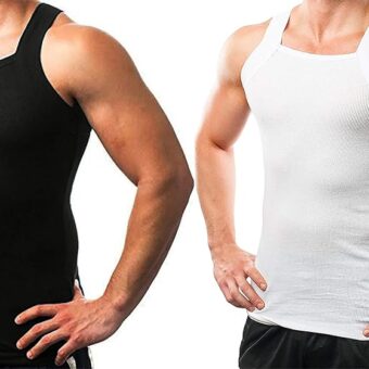 Different Touch 2 Pack Men's Tank Tops Square Cut Muscle Rib A-Shirts