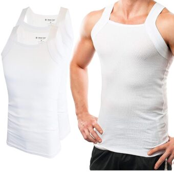 Different Touch 2 Pack Men's Tank Tops Square Cut Muscle Rib A-Shirts