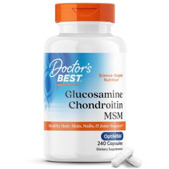 Doctor's Best Glucosamine Chondroitin Msm with OptiMSM Capsules, Supports Healthy Joint Structure, Function & Comfort, Non-GMO, Gluten Free, Soy Free, 240 Count (Pack of 1)