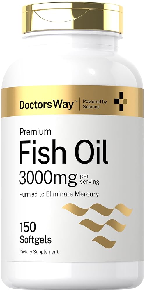 Doctor's Way Fish Oil 3000mg | 150 Softgels | Omega 3 Supplement | EPA and DHA Pills | Non-GMO, Gluten Free