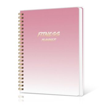 DOURA Workout Journal for Women & Men, Fitness Journal, Workout Log Book Planner for Tracking, Progress and Achieving Your Wellness Goals-Pink Gradient, A5 (5.6" x 8")