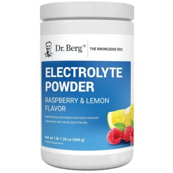 Dr. Berg Zero Sugar Hydration Keto Electrolyte Powder - Enhanced w/ 1000 mg of Potassium & Real Pink Himalayan Salt (NOT Table Salt) - Raspberry & Lemon Flavor Hydration Drink...