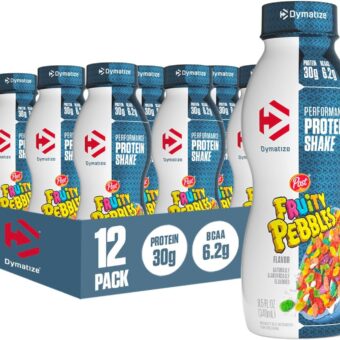 Dymatize Performance Protein Shake, Fruity Pebbles, 30g of Protein, 6.2g BCAA for Muscle Recovery, No Added Sugar, Low Fat, 24 Vitamins and Minerals, Gluten-Free, Ready to...