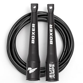 Elite Jumps Boxer Jump Rope 3.0 for Fitness & Cardio Training | Professionally Designed Boxing Jump Rope w/Smooth Action Polymer Handles & Slip-Resistant Grips | Tangle-Free PVC...