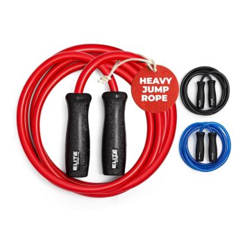 Elite Jumps Muay Thai 2.0 Weighted Jump Rope - Designed for High-Intensity Training, Muay Thai, & MMA Workouts - Heavy 1.3lb PVC Jump Ropes for Fitness
