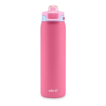 Ello Pop & Fill Stainless Steel Water Bottle with Quick Fill Technology, Double Walled Vacuum Insulated Metal, Leak Proof Locking Lid, Sip & Chug, BPA Free, Holiday Gift for Him...