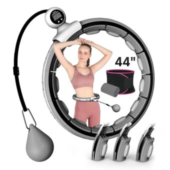EPEHSPORT Silent Infinity Smart Hoops with Counter 22"-44", Weighted Exercise Hoola Equipment, 2 in 4 Abdomen Fitness Massage, Non-Fall Fit Hoop for Adult Weight Loss