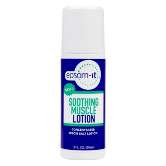 Epsom-It Soothing Muscle Lotion - Roll On Epsom Salt Lotion with Arnica for Muscle Aches and Stiffness, Leg Cramps, Knees and Tired, Achy Feet, Topical Magnesium Cream, 3oz.