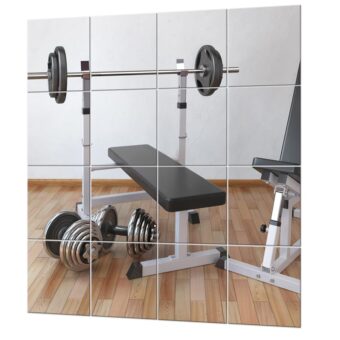 EVENLIVE® Gym Mirrors for Home Gym Wall Large, 16PCS Glass Wall Mirror Tiles, 12" Frameless Mirror Panels, Full Body Mirror Sticker, for Ceiling Candle Tray Wedding Centerpieces...