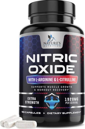 Extra Strength Nitric Oxide Supplement L Arginine 3X Strength - Citrulline Malate, AAKG, Beta Alanine - Premium Muscle Supporting Nitric Oxide Booster for Strength & Energy...