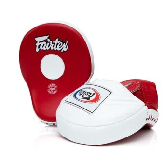 Fairtex FMV9 Contoured Focus Mitts |Striking Accuracy & Protection for Boxing, Muay Thai, Kickboxing |Ergonomic Design, Soft Padding, Secure Fit Leather