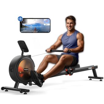 FEIERDUN Rowing Machines for Home, Rower Machine with 350LBS Loading Capacity, Magetic Rower with APP, Row Machine with Dual Slide Rail