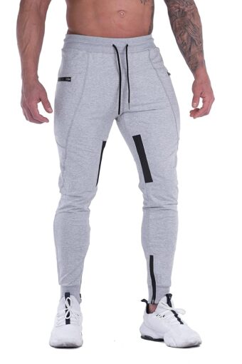 FIRSTGYM Mens Joggers Sweatpants Slim Fit Workout Training Thigh Mesh Gym Jogger Pants with Zipper Pockets