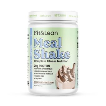 Fit & Lean Meal Shake, Fat Burning Meal Replacement, Protein, Fiber, Probiotics, Chocolate, 1lb, 10 Servings Per Container