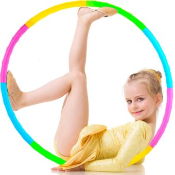 Fitness Exercise Hoops for Kids, Detachable Adjustable Weight Size Colorful Exercise Hoops for Toy Gifts, Gymnastics, Playing Lose Weight, Suitable as Boys and Girls