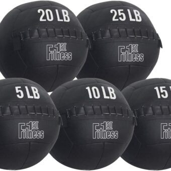 Fitness First Soft Wall Ball, 5-25 LBS, Durable Reinforced for Core Strength Building, Cardio
