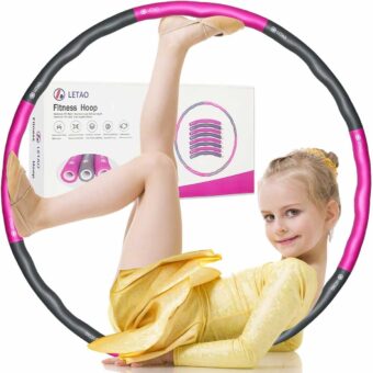 Fitness Hoop for Kids (4+ to 12 Years) | Rose-Gray, 1.5 lb, 95cm | Dismantleable & Electronic Instructions Included