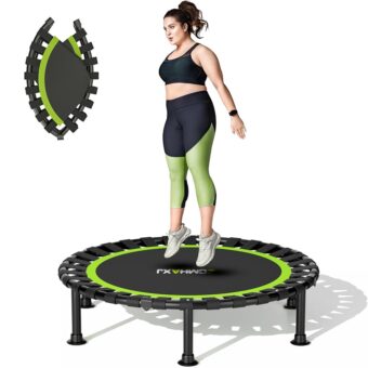 Foldable Mini Trampoline, 40"/48" Rebounder Trampoline for Adults, 440LBS Capacity Exercise Trampoline Indoor, Fitness Workout Trampoline for Adults&Kids