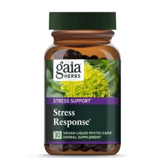 Gaia Herbs Stress Response Supplements - Supports Relaxation - with Rhodiola, Holy Basil, Ashwagandha & More - 30 Vegan Liquid Phyto-Capsules (15 Servings)