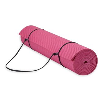 Gaiam Essentials Premium Yoga Mat with Yoga Mat Carrier Sling (72"L x 24"W x 1/4 Inch Thick)