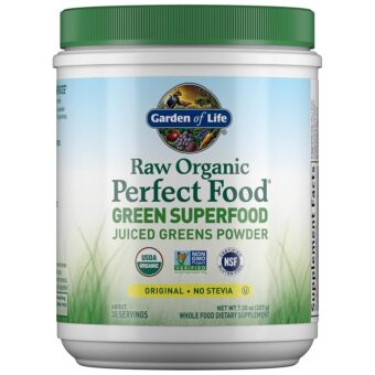 Garden of Life Raw Organic Perfect Food Green Superfood Juiced Greens Powder - Original Stevia-Free, 30 Servings, Non-GMO, Gluten Free Whole Food Dietary Supplement, Alkalize,...