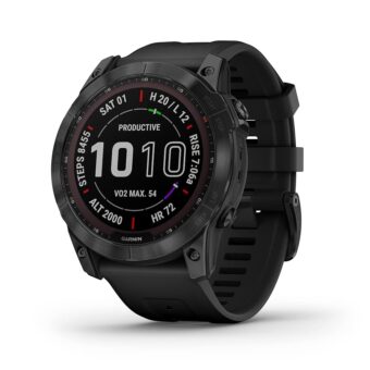 Garmin fenix 7X Sapphire Solar, Larger sized adventure smartwatch, with Solar Charging Capabilities, rugged outdoor watch with GPS, touchscreen, wellness features, black DLC...