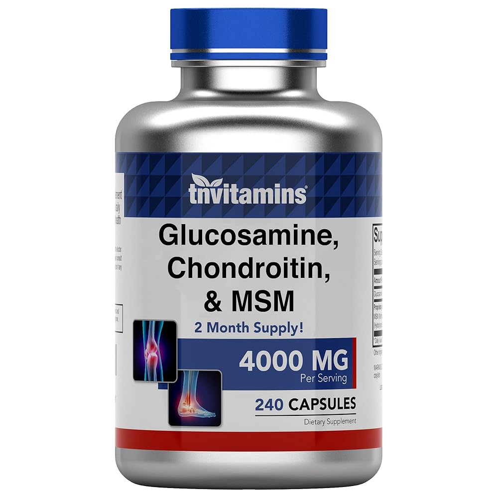 Glucosamine, Chondroitin, & MSM (4000 MG - 240 Capsules) for Men & Women | Joint Support Supplement Complex* | More Than Triple Strength! | Non-GMO | Produced in The USA