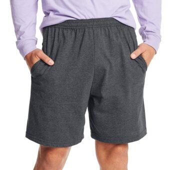 Hanes Men's Athletic Shorts, Favorite Cotton Jersey Shorts, Pull-On Knit Shorts with Pockets, Knit Gym Shorts, 7.5" Inseam
