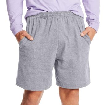 Hanes Men's Athletic Shorts, Favorite Cotton Jersey Shorts, Pull-On Knit Shorts with Pockets, Knit Gym Shorts, 7.5" Inseam