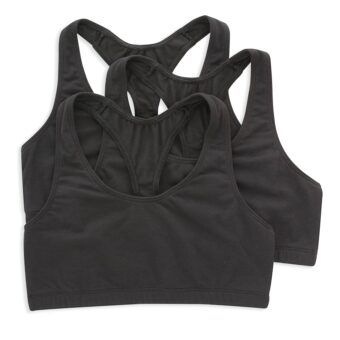 Hanes Women's Racerback Cotton T-Back Bralette (3 Pack)