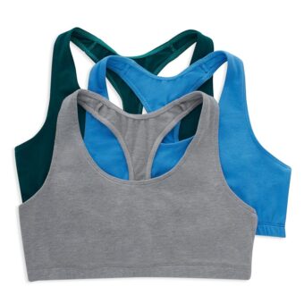 Hanes Women's Racerback Cotton T-Back Bralette (3 Pack)