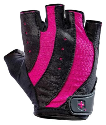 Harbinger Women's Pro Gloves with Vented Cushioned Leather Palm for Weightlifting, Training, Fitness, and Gym Workouts