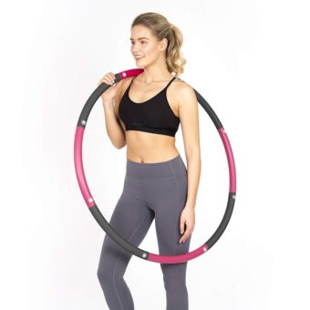 HEALTHYMODELLIFE Exercise Fitness Hoop for Adults - Easy to Spin, Premium Quality and Soft Padding Weighted Hoop - Detachable Hoops for Home & Gym Workouts