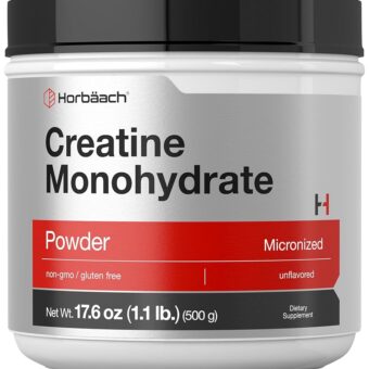 Horbäach Creatine Monohydrate Powder | 1.1lb (17.6 oz) | Micronized and Unflavored | Vegetarian, Non-GMO, and Gluten Free Supplement