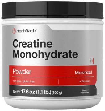 Horbäach Creatine Monohydrate Powder | 1.1lb (17.6 oz) | Micronized and Unflavored | Vegetarian, Non-GMO, and Gluten Free Supplement