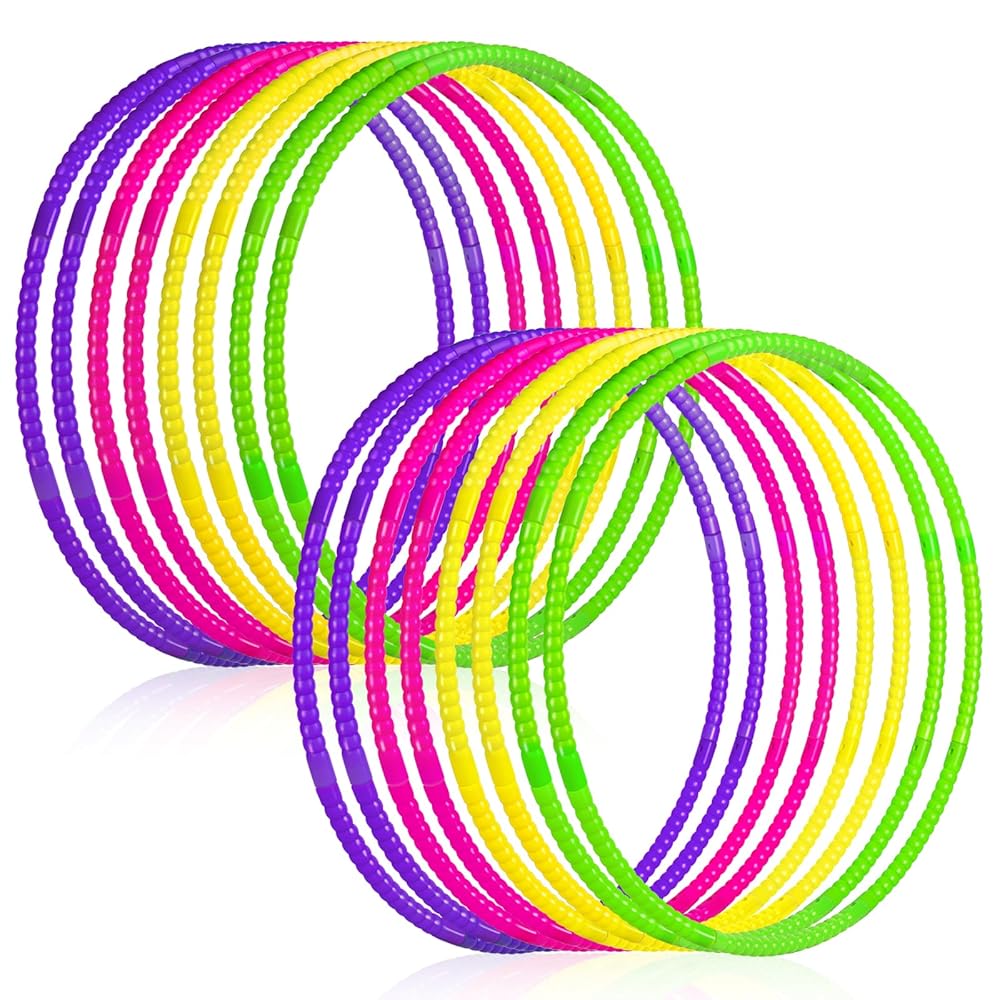 Hymaz Kids Exercise Hoop,4p/ 8P Adult Exercise Color Adjustable Detachable & Weight & Size Toy Color Toddler Exercise Hoops Plastic Ring for Outdoor Gymnastic Classroom School...
