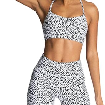 IMEKIS Women's Workout Sets 2 Piece Yoga Outfit High Waisted Biker Shorts Leggings Sports Bra Gym Fitness Clothes Tracksuit