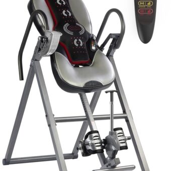 INNOVA HEALTH AND FITNESS ITM5900 Advanced Heat and Massage Inversion Table, Gray/Black