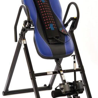 Innovative Advanced Inversion Table with Ajustable Vertical Heat & Vibrating Massage Pad and - 300 lb Weight Capacity - Gray
