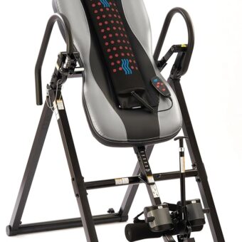 Innovative Advanced Inversion Table with Ajustable Vertical Heat & Vibrating Massage Pad and - 300 lb Weight Capacity - Gray