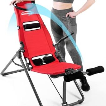 Inversion Chair/Bench - Portable, Lightweight Design - Manual Incline/Decline - Back Pain Relief, Core Strengthening - Exercise Equipment for Abs - Lumbar Support, Foldable,...