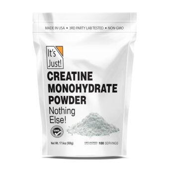 It's Just! - Creatine Monohydrate Powder, Pure Creatine Powder, Made in USA, 3rd Party Lab Tested, 5g Per Serving, Scoop Included, No Fillers, No Added Flavor (Unflavored, 500g...