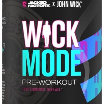 Jacked Factory X John Wick - Wick Mode Pre Workout Powder - Intense Energy, Battle-Ready Focus, Unstoppable Commitment, and Sheer Will - 40 Servings, Baba Yaga Blue Raz