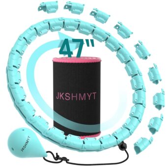 JKSHMYT Smart Weighted Fit Hoop Plus Size for Adults Weight Loss, Hula Circle-2 in 1 Infinity Fitness Hoop, 24 Links Detachable & Size Adjustable, with Waist Trainer for Women