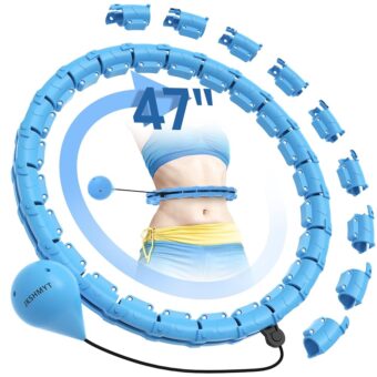 JKSHMYT Weighted Hula Circle Hoops for Adults Weight Loss, Infinity Fitness Hoop Plus Size 47 Inch, 24 Detachable Links, Exercise Hoop Suitable for Women and Beginners