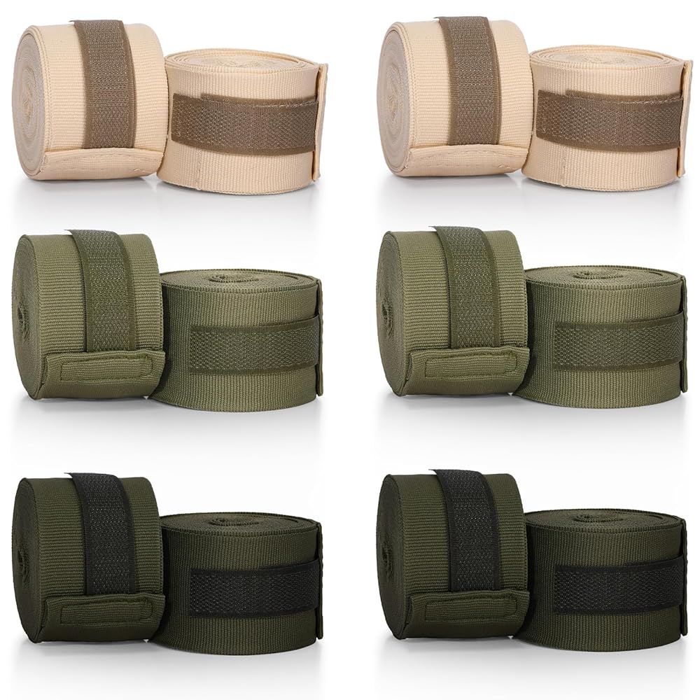 Junkin 6 Pairs Boxing Hand Wraps Boxing Wraps Wrist Wraps Boxing 180 Inch Handwraps for Men Women Kickboxing Muay Thai Boxing MMA