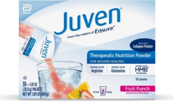 Juven Therapeutic Nutrition Drink Mix Powder for Wound Healing Support, Includes Collagen Protein, Fruit Punch, 30 Count