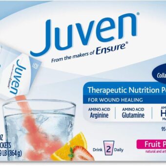 Juven Therapeutic Nutrition Drink Mix Powder for Wound Healing Support, Includes Collagen Protein, Fruit Punch, 30 Count